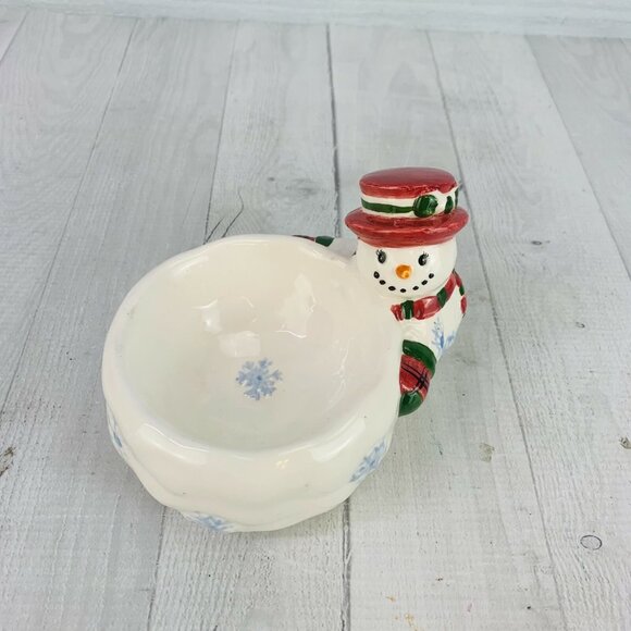 Cardinal Inc SNOWMAN COLLECTION Hand Crafted Earthenware 2 Piece Chip & Dip Set - Picture 5 of 9